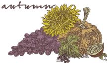 Autumn gifts embroidery design