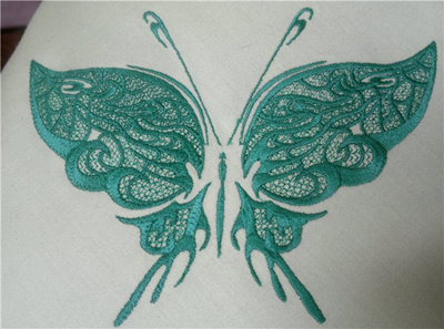 Snake skin free fantastic butterfly machine embroidery