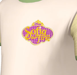 Shirt with Sofia the First embroidery design