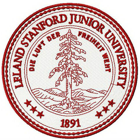 Leland Stanford Junior University logo machine embroidery design