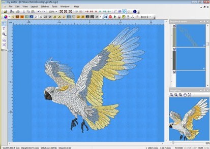 My Editor embroidery software main screen