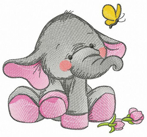 Elephant S Touching Acquaintance With Butterfly Embroidery Design,Design Custom Phone Cases