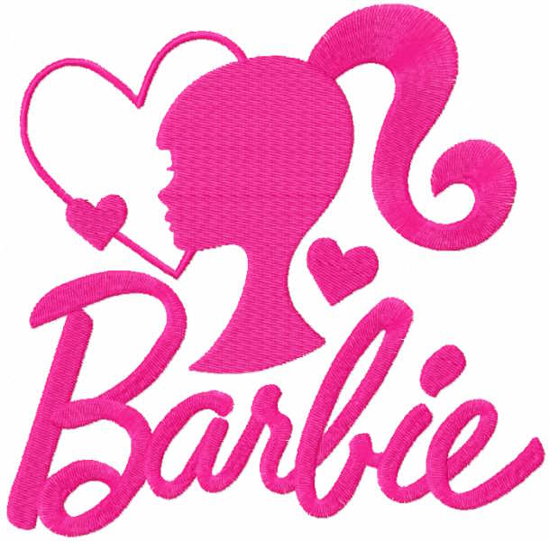 Fabric Iron on Barbie Style Silhouette Applique 