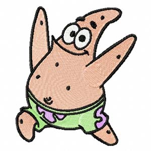 Builder Patrick Star Embroidery Design, 2 sizes