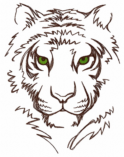 Digitized Embroidery files Digital pattern Tiger face Machine Embroidery Design