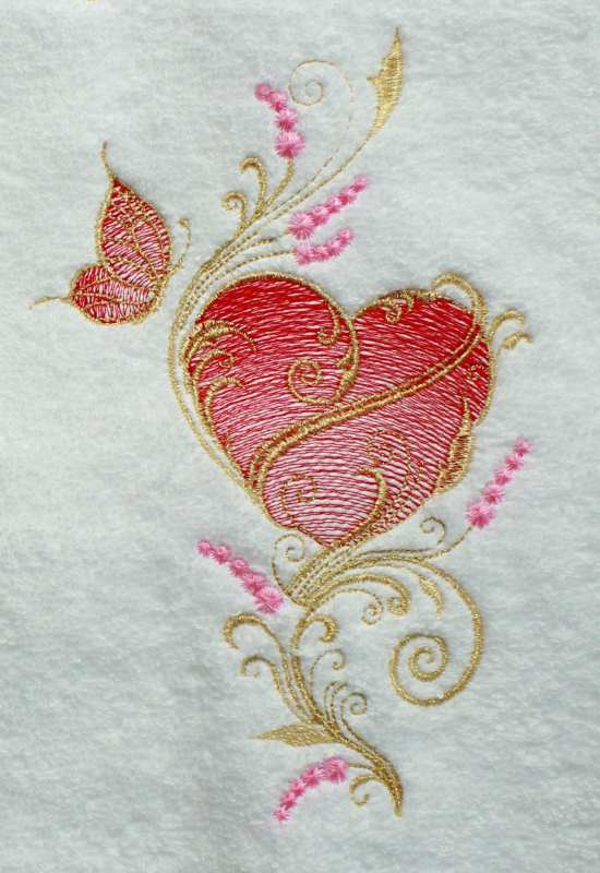 Gold Heart And Butterfly Embroidery Design,Interior Design Scottsdale Az