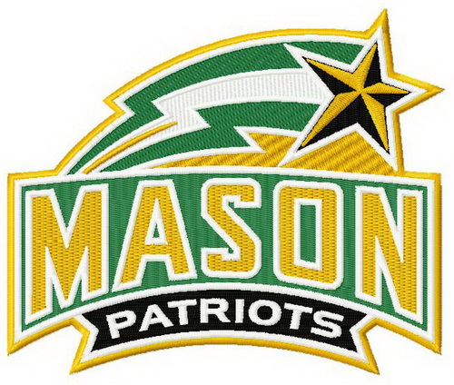 Mason Patriots logo machine embroidery design
