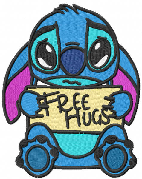 Lilo and Stitch Stitch and Angel Hug Love Embroidered Iron On