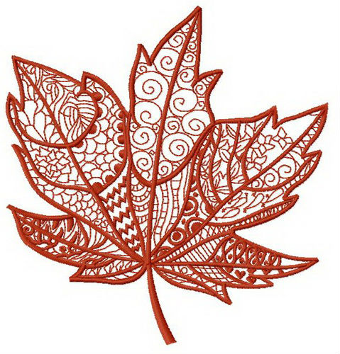 Maple Leaf – Free Hand Embroidery Design –