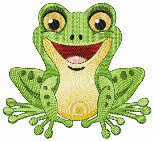 Download Laughing frog embroidery design