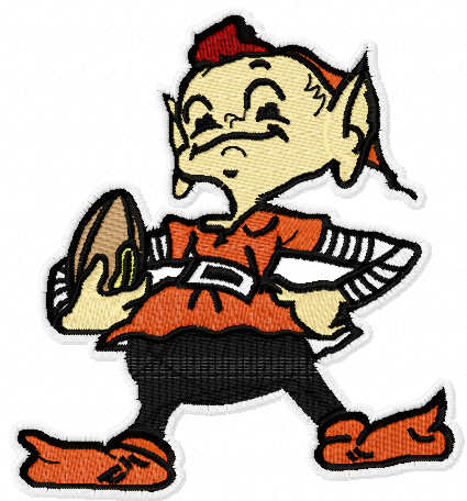 Cleveland Browns Brownie Elf Embroidered Hoodie Orange 2X