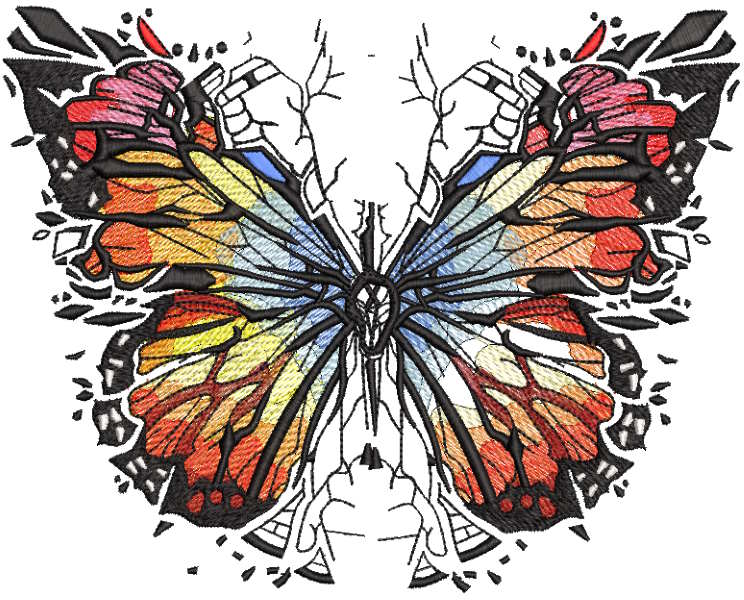 broken butterfly wing drawing
