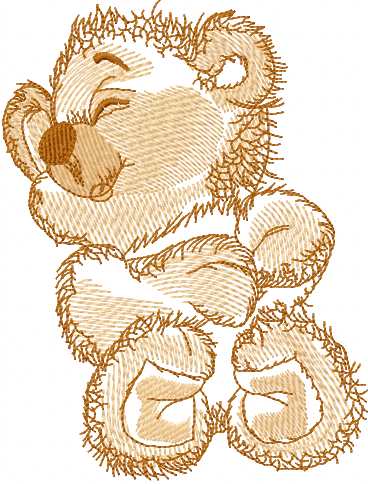 Funny teddy bear embroidery design 3