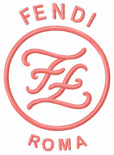 Fendi Roma logo embroidery design