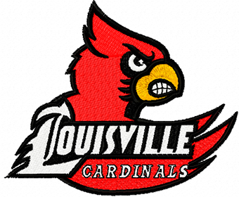 Louisville Cardinals Striped Big Logo Raised Slide, Mens Size: M