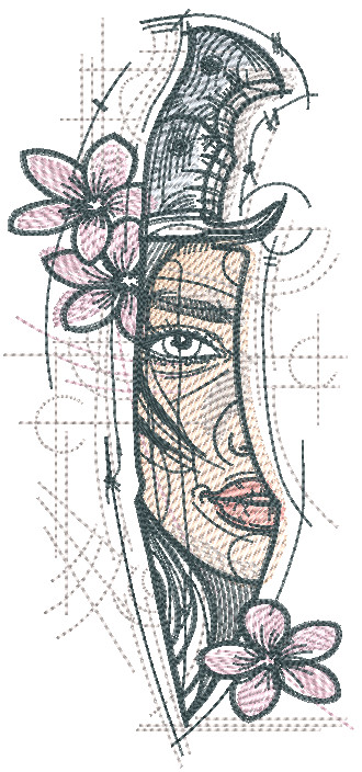 Huntress S Knife Embroidery Design Bold And Artistic Stitching Pattern