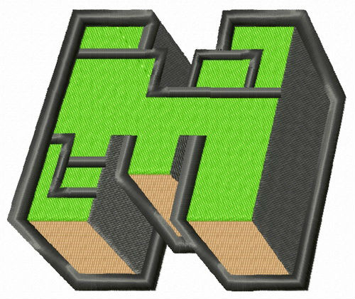 Minecraft icon embroidery design.