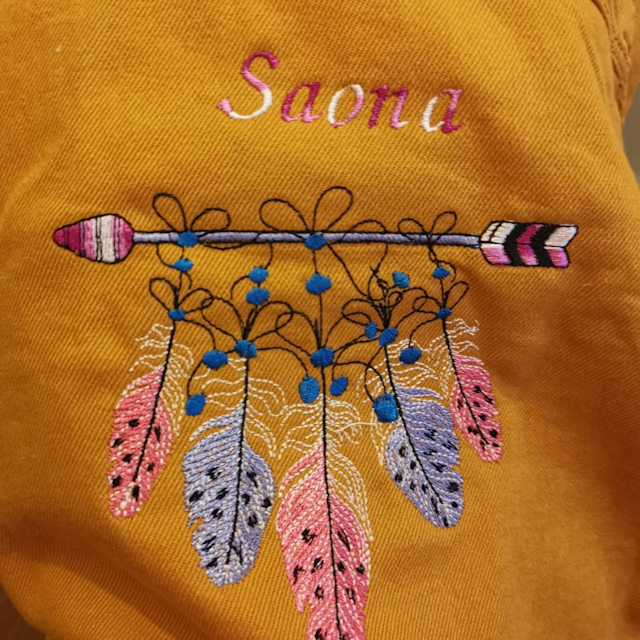 Native american arrow embroidered design