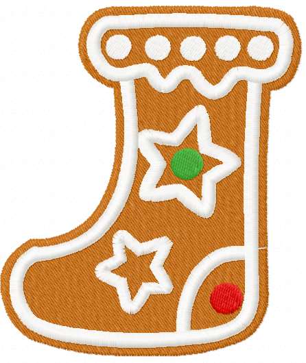 Gingerbread stocking free embroidery design