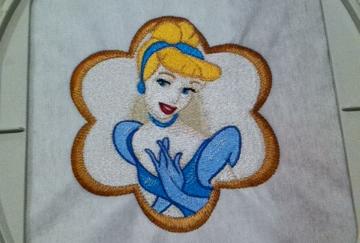 Disney Princess Cinderella gold butterfly sew iron on embroidery applique patch 