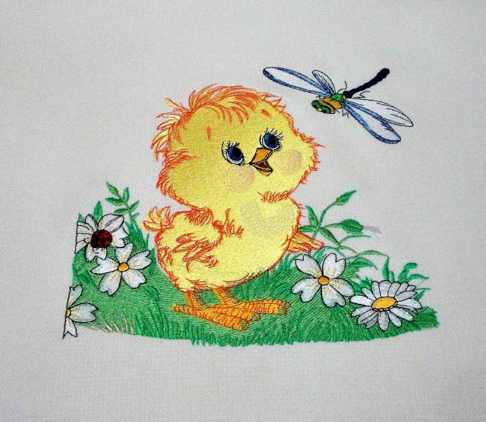 Curious chicken embroidery design | Embroideres studio