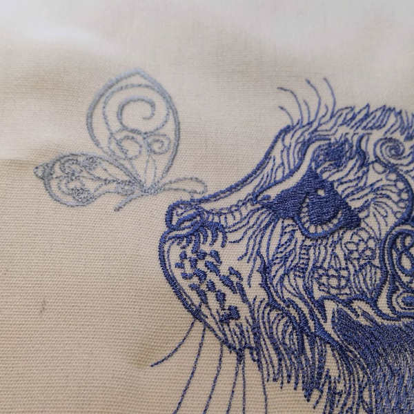 Fancy cat sketch embroidery design