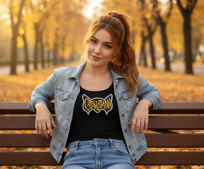 Catwoman Vintage Badge Embroidery Design SuperHero gear