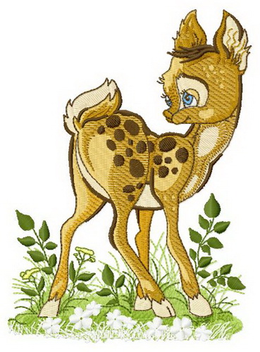 Fawn embroidery design