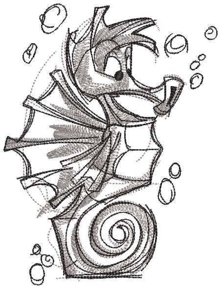 seahorse finding nemo drawing
