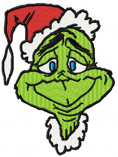 Christmas Grinch embroidery design.