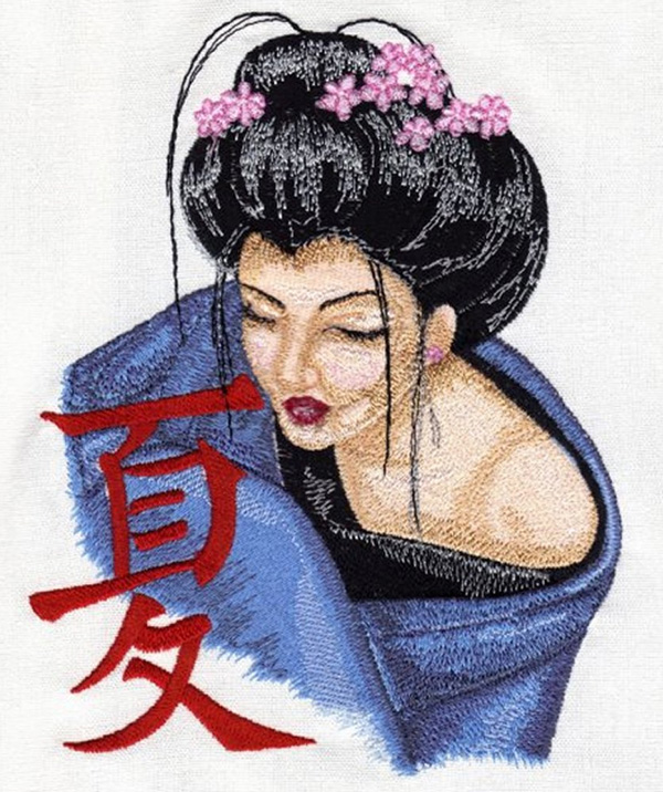 Embroidery Machine Geisha Pattern