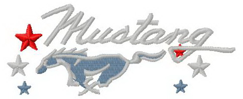Mustang logo embroidery design 2