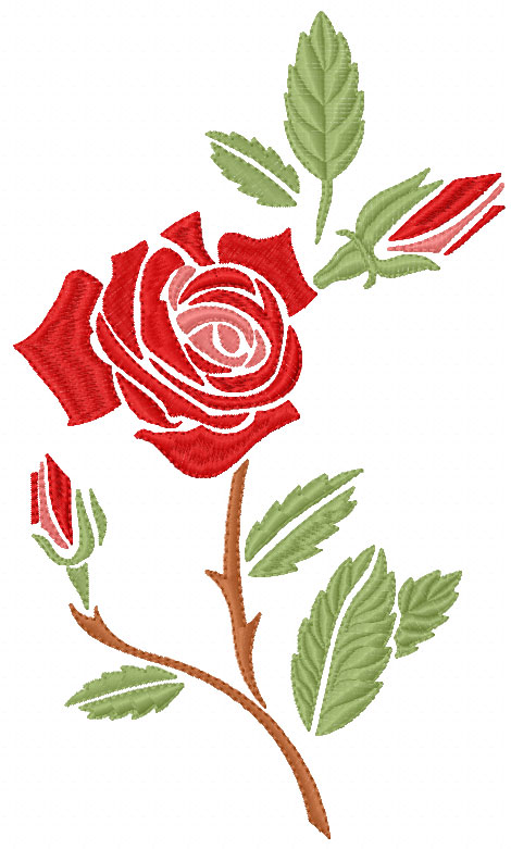 Rose art free machine embroidery design