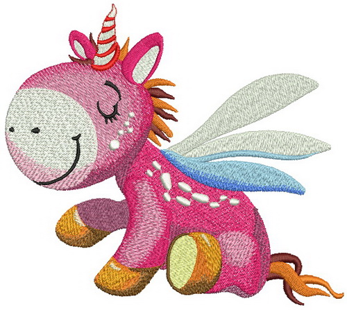 Dreamy unicorn embroidery design