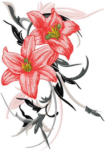 Download Lily Flower Machine Embroidery Design | Cre8iveSkill