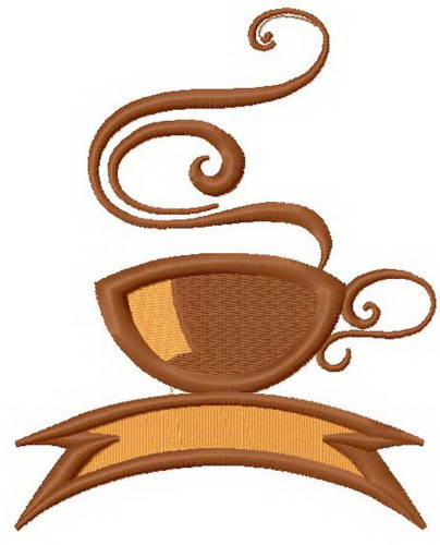 Coffee cup embroidery design 10