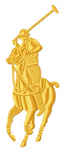 Polo player embroidery design