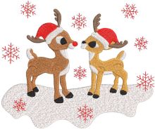 Rudolf red nose and friend embroidery design