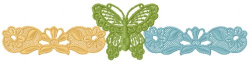 Flowers Butterfly border free embroidery design