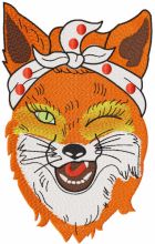 Winking fox embroidery design