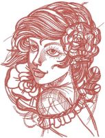 Wind in your hair embroidery design