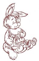 Sleeping bunny 4 embroidery design