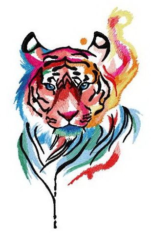 Tiger in my mind machine embroidery design