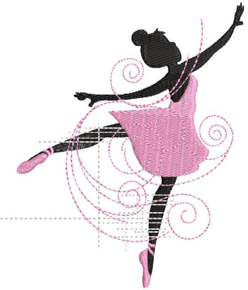 Ballerina passion in dance free embroidery design