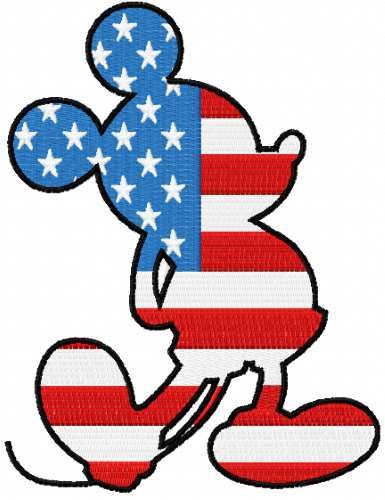 Patriotic Mickey Mouse embroidery design 3