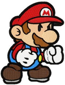 Super Mario angry embroidery design