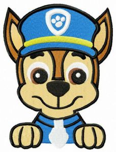 Police puppy Chase embroidery design