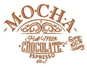 Mocha recipe embroidery design