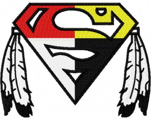 Native Superman logo embroidery design