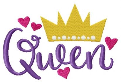 Queen crown machine embroidery design